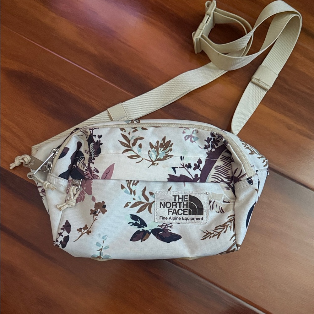 The North Face Cream Floral Crossbody Belt Bag